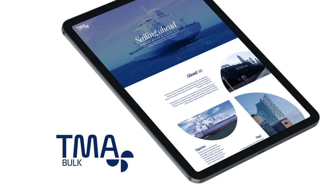 TMA Bulk GmbH Website auf Tablet