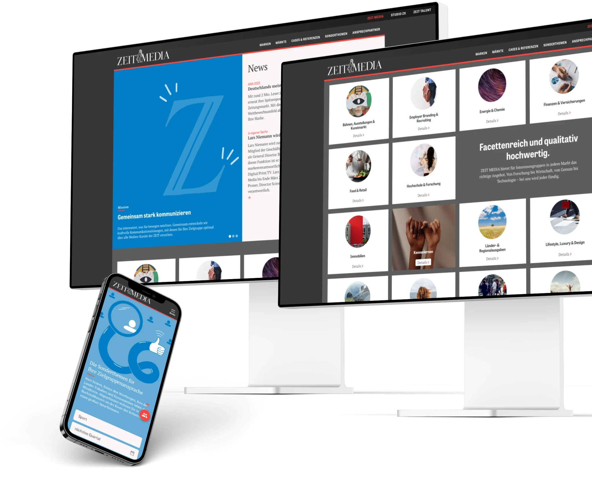 ZEIT Media Webdesign Mockup