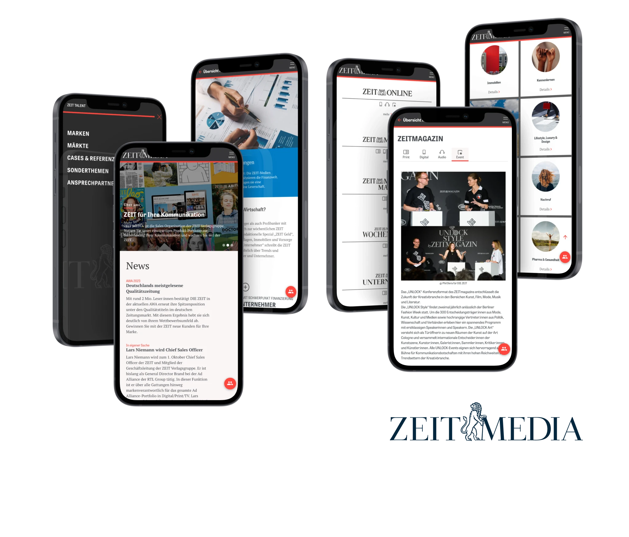 Zeit Media Webdesign Mockup mobil