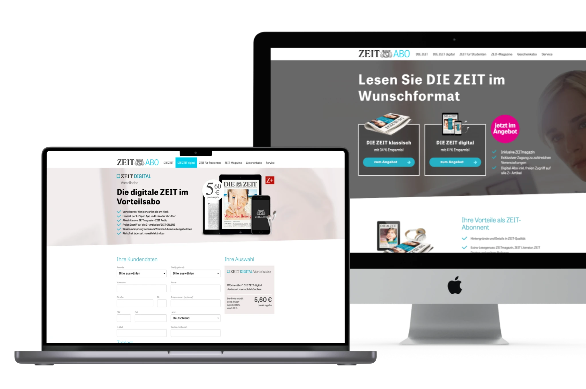 ZEIT Aboshop Webdesign Mockup Desktop